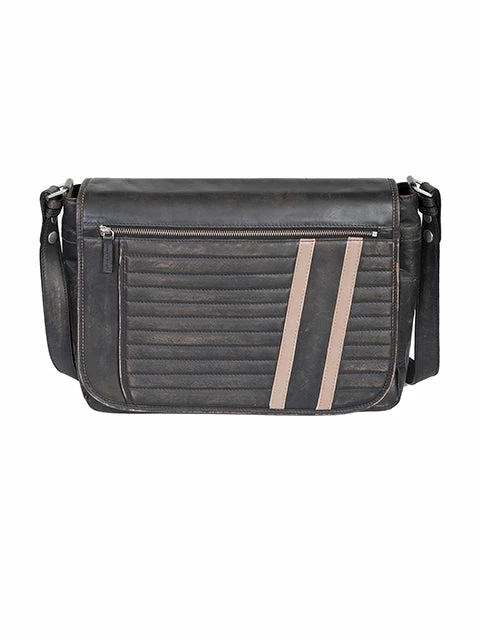 Scully Sanded Calf Leather Crossbody Messenger Brief Black 3 Scully Sanded Calf Leather Crossbody Messenger Brief Black