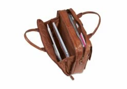 Mancini Arizona Double Compartment Briefcase For 15.6'' Laptops -SAMSONITE Store 1410 10 Cognac Detail1