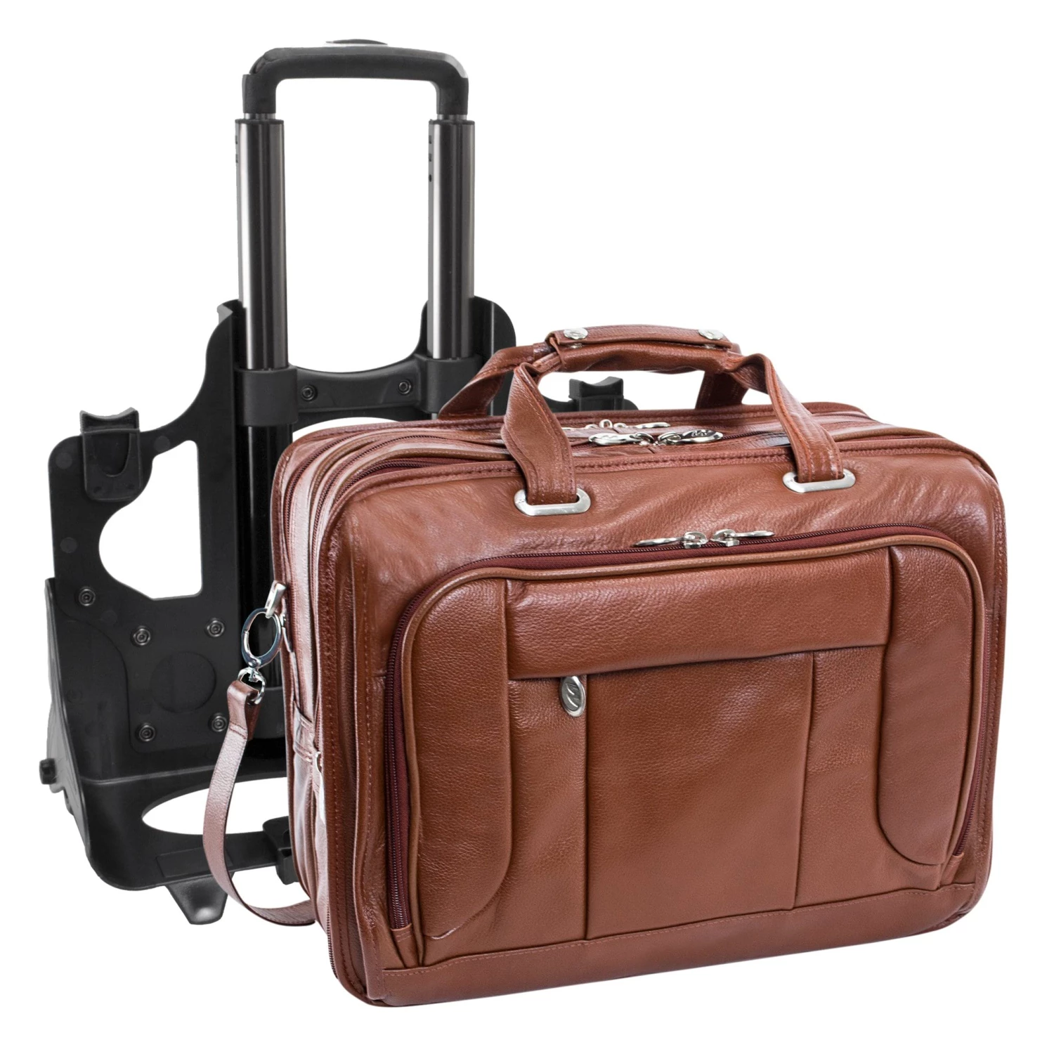 McKlein USA West Town 15.6" Leather Fly Through Checkpoint Friendly Detachable Wheeled Laptop Briefcase Assorted Colors 11 McKlein USA West Town 15.6" Leather Fly Through Checkpoint Friendly Detachable Wheeled Laptop Briefcase Assorted Colors - Image 9