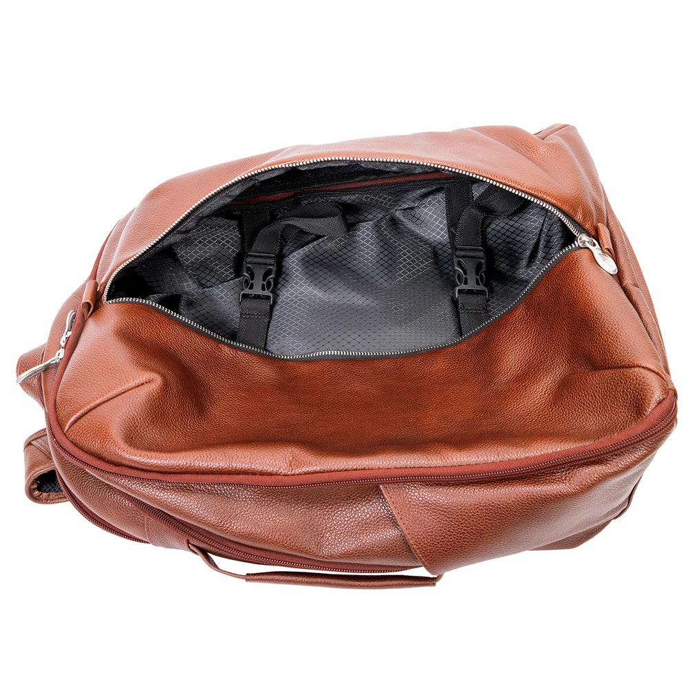 McKlein 17" Leather Triple Compartment Carry-All Laptop Weekend Backpack 4 McKlein 17" Leather Triple Compartment Carry-All Laptop Weekend Backpack - Image 2
