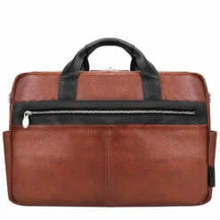 McKlein 17" Leather Two-Tone Dual-Compartment Laptop Briefcase