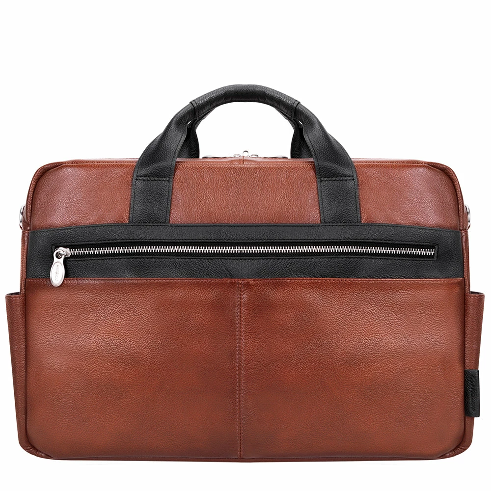 McKlein 17" Leather Two-Tone Dual-Compartment Laptop Briefcase 2 McKlein 17" Leather Two-Tone Dual-Compartment Laptop Briefcase