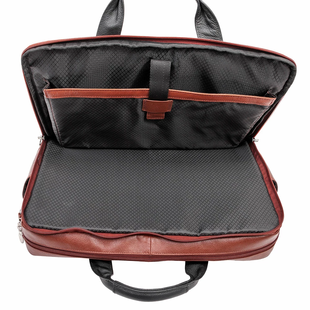 McKlein 17" Leather Two-Tone Dual-Compartment Laptop Briefcase 4 McKlein 17" Leather Two-Tone Dual-Compartment Laptop Briefcase - Image 3