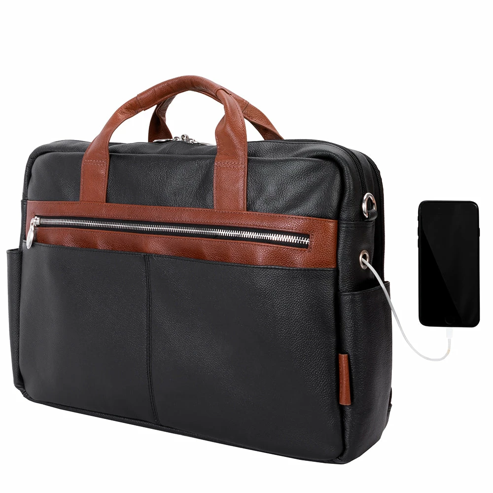 McKlein 17" Leather Two-Tone Dual-Compartment Laptop Briefcase 11 McKlein 17" Leather Two-Tone Dual-Compartment Laptop Briefcase - Image 10
