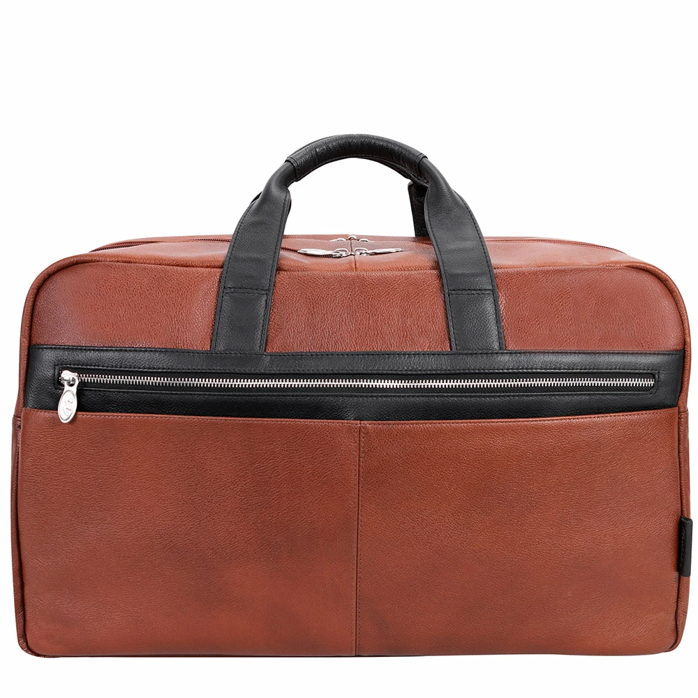 McKlein 21" Leather Two-tone Dual-Compartment Laptop Carry-All Duffel 3 McKlein 21" Leather Two-tone Dual-Compartment Laptop Carry-All Duffel