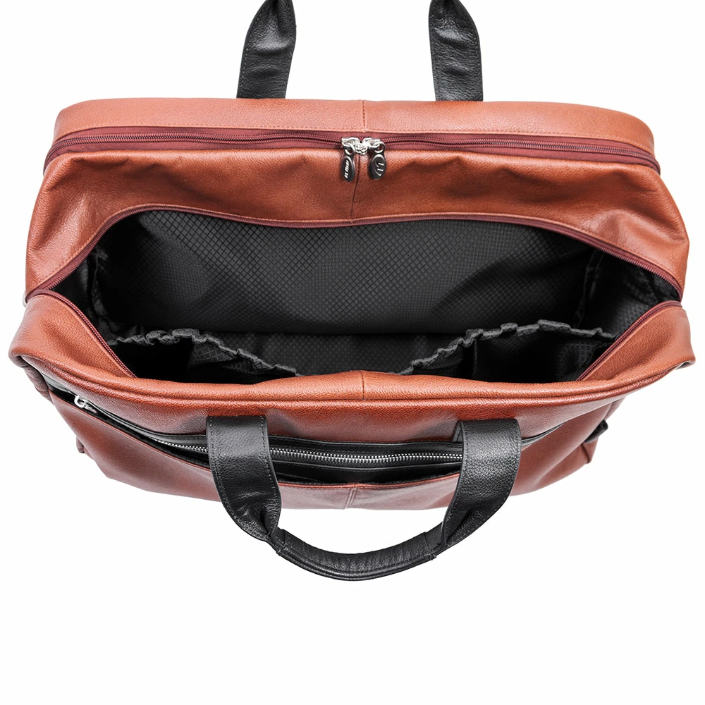McKlein 21" Leather Two-tone Dual-Compartment Laptop Carry-All Duffel 4 McKlein 21" Leather Two-tone Dual-Compartment Laptop Carry-All Duffel - Image 2