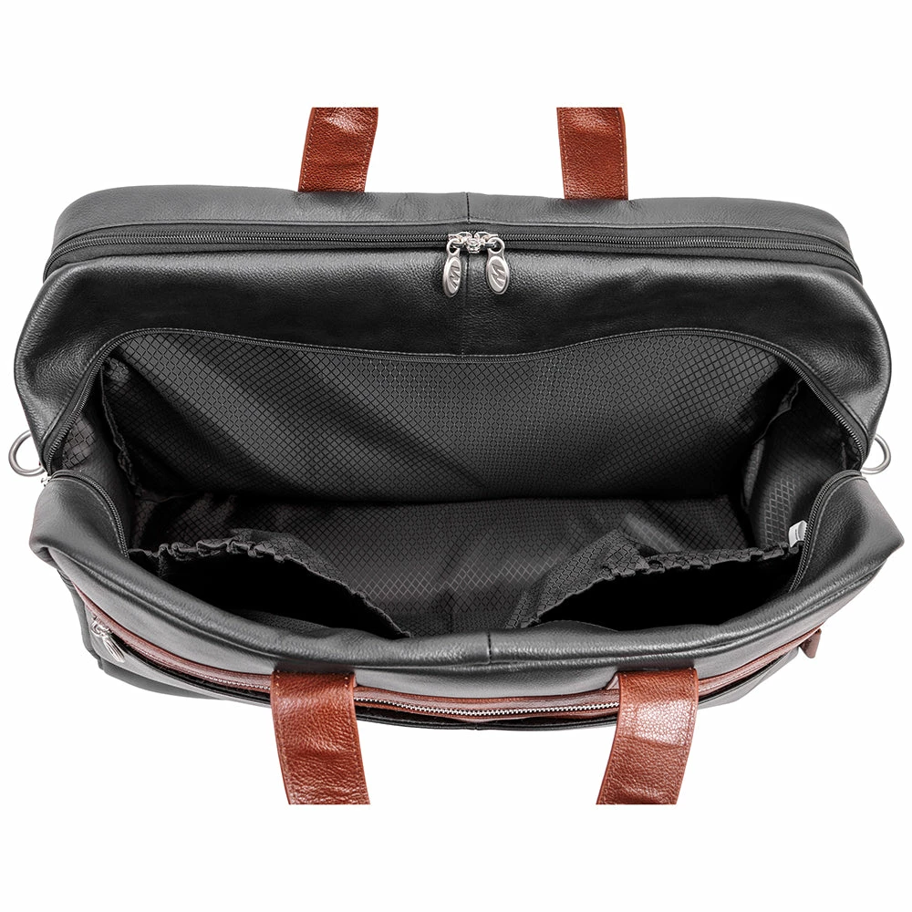 McKlein 21" Leather Two-tone Dual-Compartment Laptop Carry-All Duffel 10 McKlein 21" Leather Two-tone Dual-Compartment Laptop Carry-All Duffel - Image 8