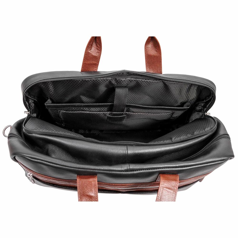McKlein 21" Leather Two-tone Dual-Compartment Laptop Carry-All Duffel 11 McKlein 21" Leather Two-tone Dual-Compartment Laptop Carry-All Duffel - Image 9