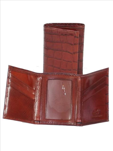 Scully Leather Tri-Fold Wallet W/ ID Window Assorted Colors 4 Scully Leather Tri-Fold Wallet W/ ID Window Assorted Colors - Image 2