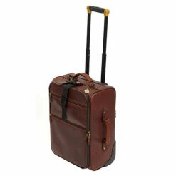 Claire Chase Legendary Classic 22" Pullman Dark Brown -SAMSONITE Store 230LLegendaryClassic22PullmanSideViewWithExtendedHandle