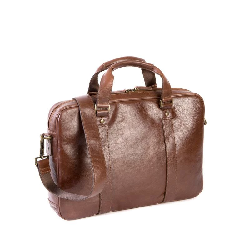 Boconi Becker Zip Brief In Whiskey With Gingham 3 Boconi Becker Zip Brief In Whiskey With Gingham