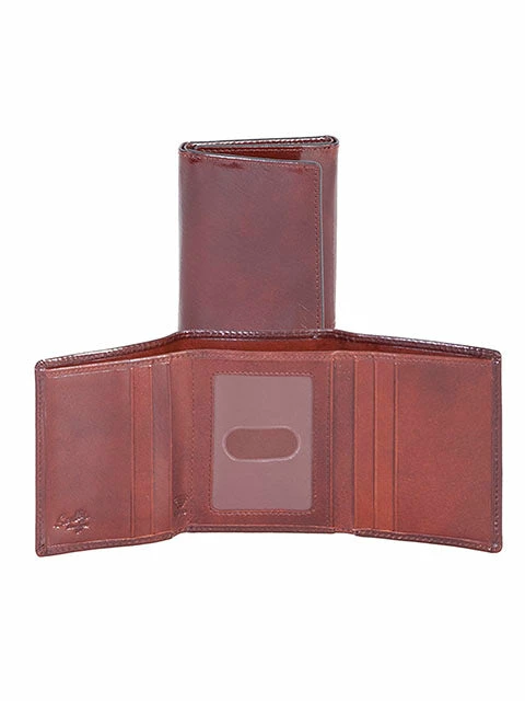 Scully Italian Leather RFID Tri-Fold Wallet Mahogany 4 Scully Italian Leather RFID Tri-Fold Wallet Mahogany - Image 2