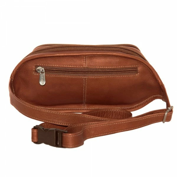 Piel Leather Multi Zip Oval Waist Bag 4 Piel Leather Multi Zip Oval Waist Bag - Image 2