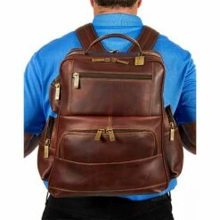 Claire Chase Legendary Executive Backpack Dark Brown -SAMSONITE Store 352LLegendaryExecutiveBackpackFrontViewOnBackOfModel