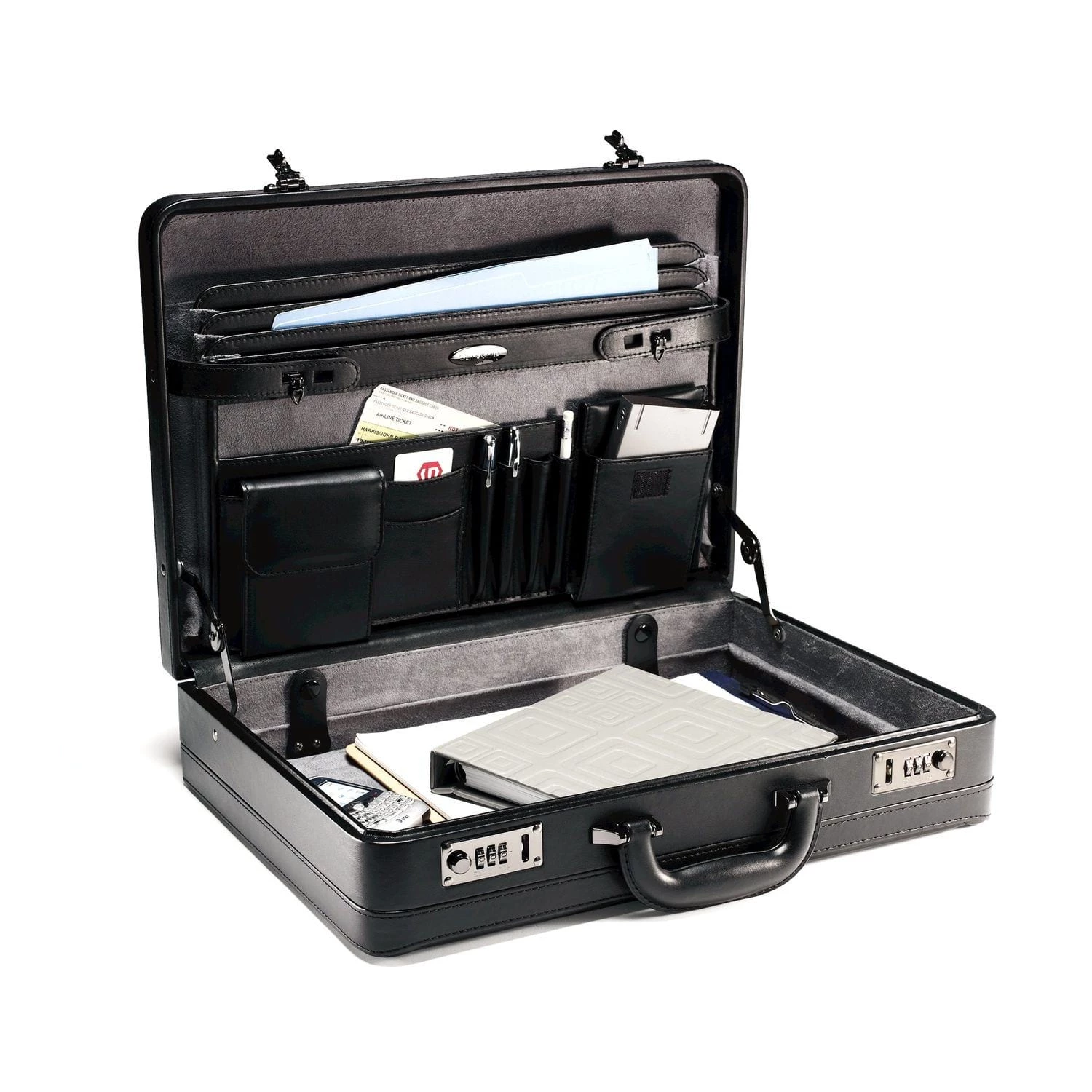 Samsonite Expandable Leather Business Case Black 4 Samsonite Expandable Leather Business Case Black - Image 2