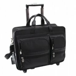 Front Page 22 McKlein USA Clinton 17" Nylon Patented Detachable Wheeled Laptop Briefcase Black