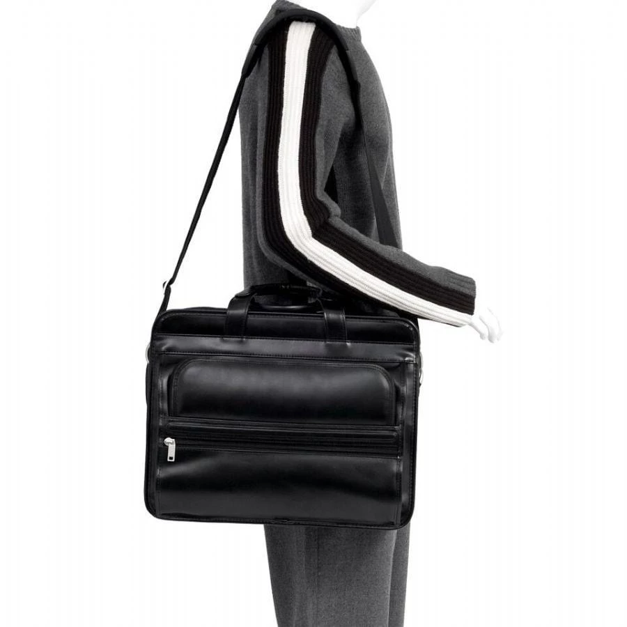 McKlein USA Franklin 15.6" Leather Detachable Wheeled Laptop Briefcase Black 8 McKlein USA Franklin 15.6" Leather Detachable Wheeled Laptop Briefcase Black - Image 6