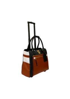 Cabrelli Laura Lock Carry On Rollerbrief Black/Cognac/White -SAMSONITE Store 71702OU BCW 2Angle