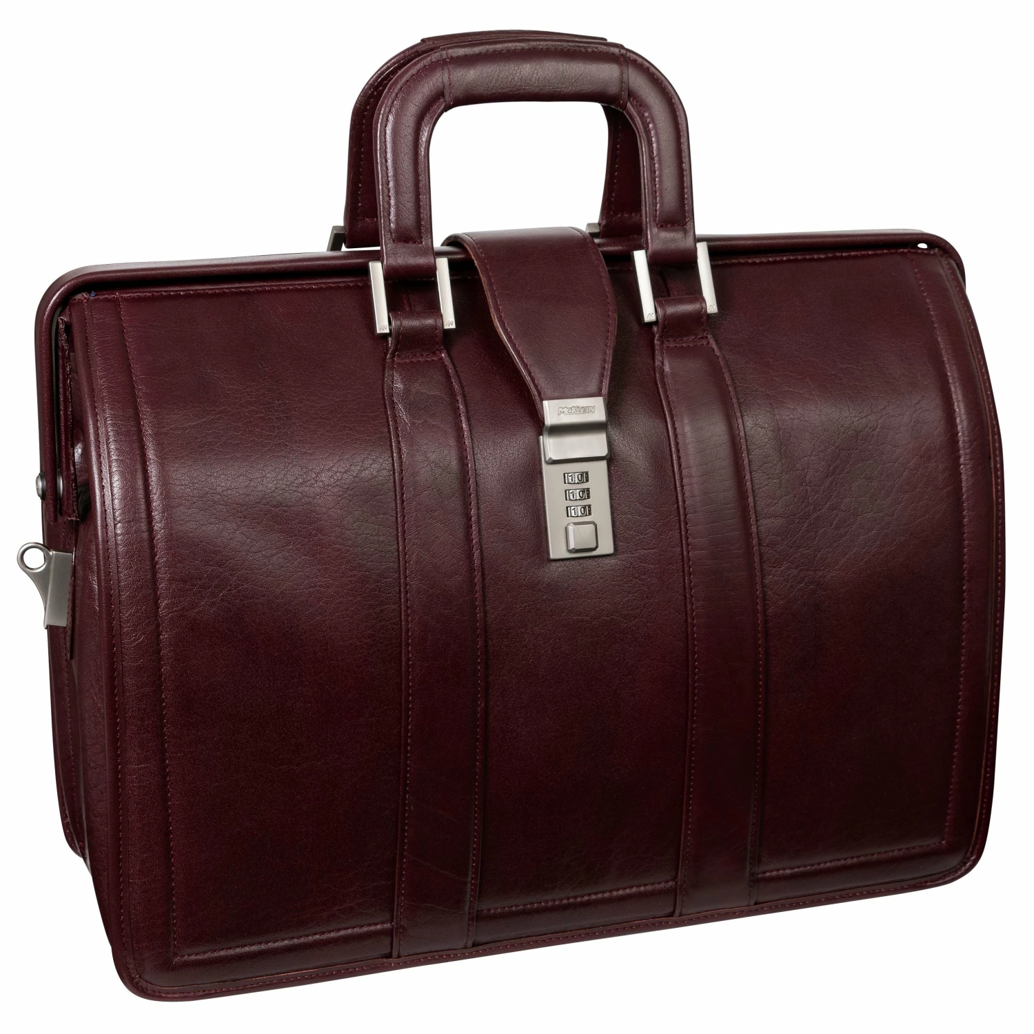 McKlein Morgan 17" Leather Litigator Laptop Briefcase Burgundy 4 McKlein Morgan 17" Leather Litigator Laptop Briefcase Burgundy - Image 2