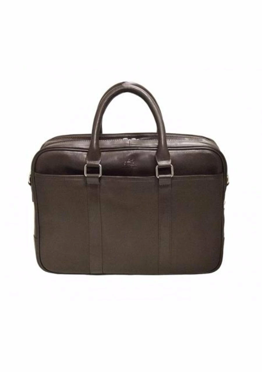 Mancini Colombian Collection Double Zippered Compartments RFID Secure Briefcase Brown 3 Mancini Colombian Collection Double Zippered Compartments RFID Secure Briefcase Brown
