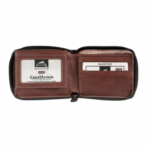 Mancini Casablanca Men’s Zippered Wallet With Removable Passcase 7 Mancini Casablanca Men’s Zippered Wallet With Removable Passcase - Image 5