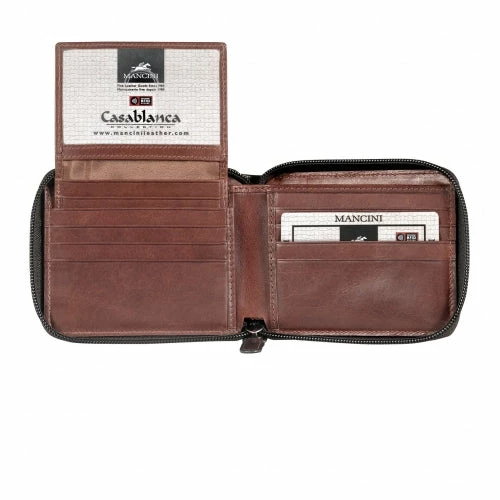 Mancini Casablanca Men’s Zippered Wallet With Removable Passcase 6 Mancini Casablanca Men’s Zippered Wallet With Removable Passcase - Image 4