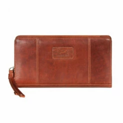 Mancini Casablanca Ladies' RFID Zippered Clutch Wallet -SAMSONITE Store 8700211 cognac