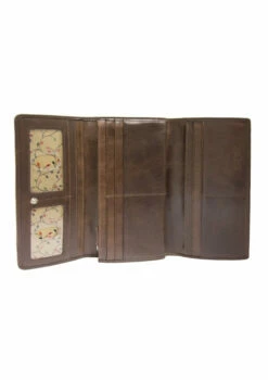 Mancini Casablanca Ladies' RFID Secure Trifold Wallet -SAMSONITE Store 8700296 BROWN open