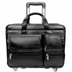 McKlein USA Clinton 17" Leather Patented Detachable Wheeled Laptop Briefcase -SAMSONITE Store 88445 1s