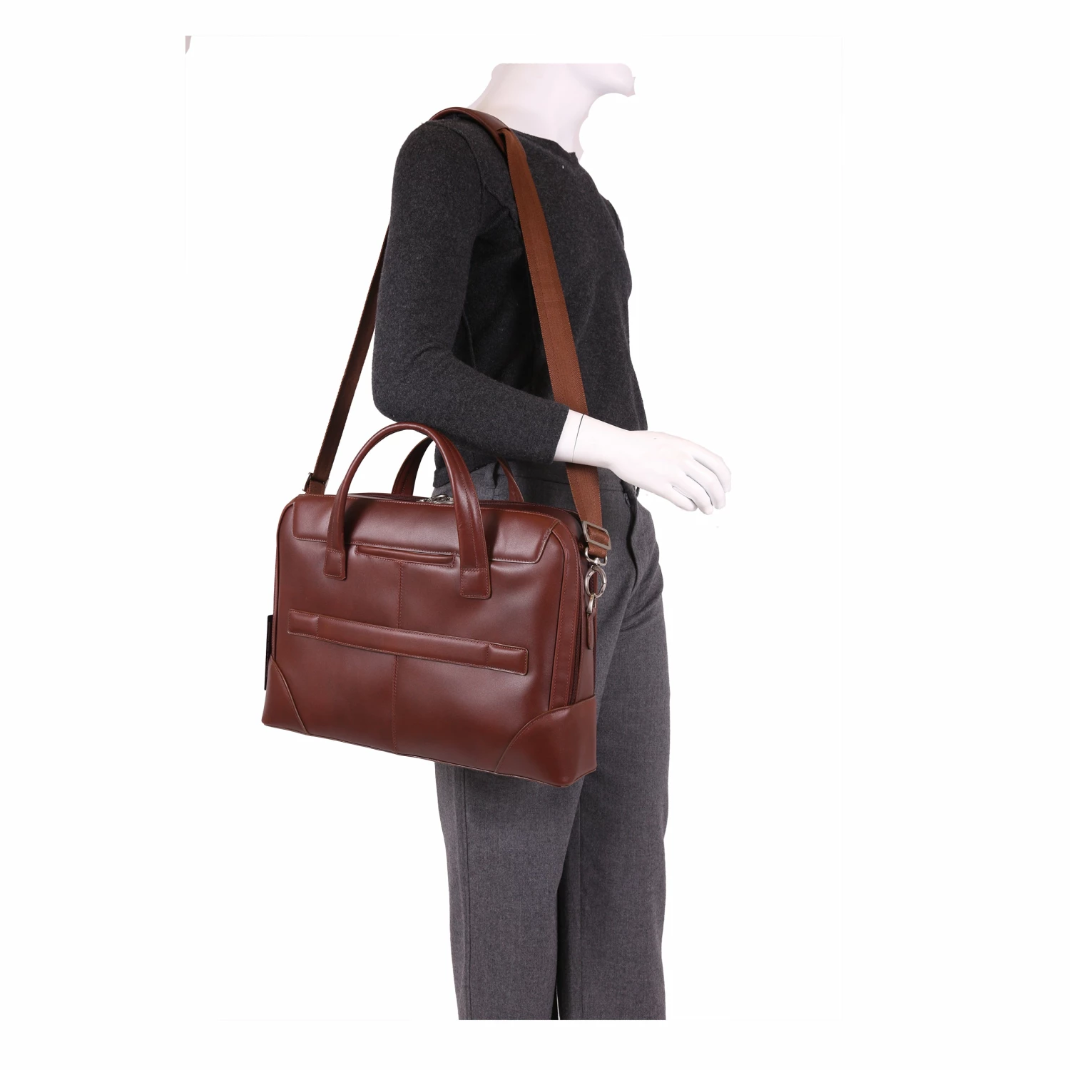 McKlein USA Harpswell 17" Leather Dual Compartment Laptop Briefcase Assorted Colors 8 McKlein USA Harpswell 17" Leather Dual Compartment Laptop Briefcase Assorted Colors - Image 6