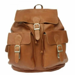 Piel Leather Large Buckle Flap Backpack