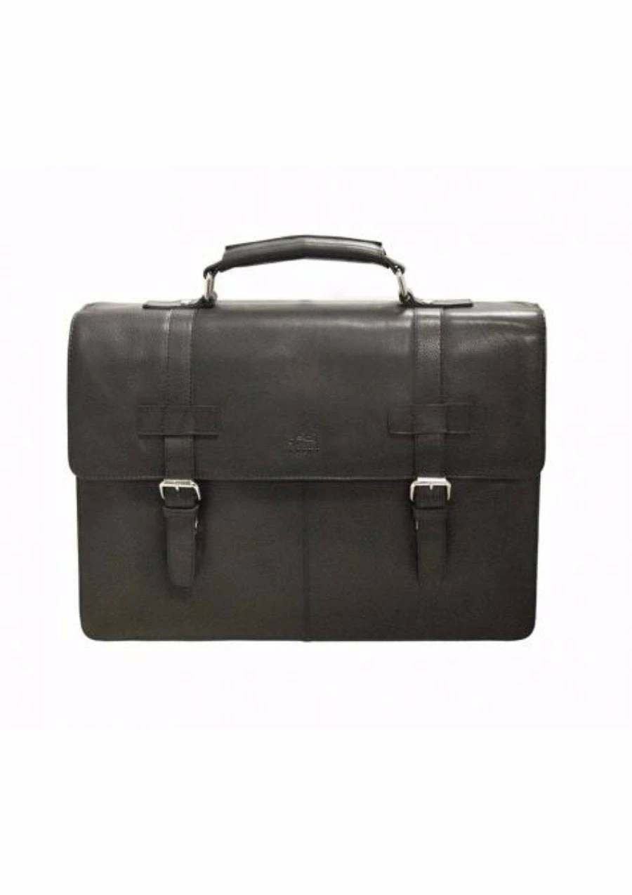 Mancini Colombian Collection Double Compartment Briefcase Black 3 Mancini Colombian Collection Double Compartment Briefcase Black