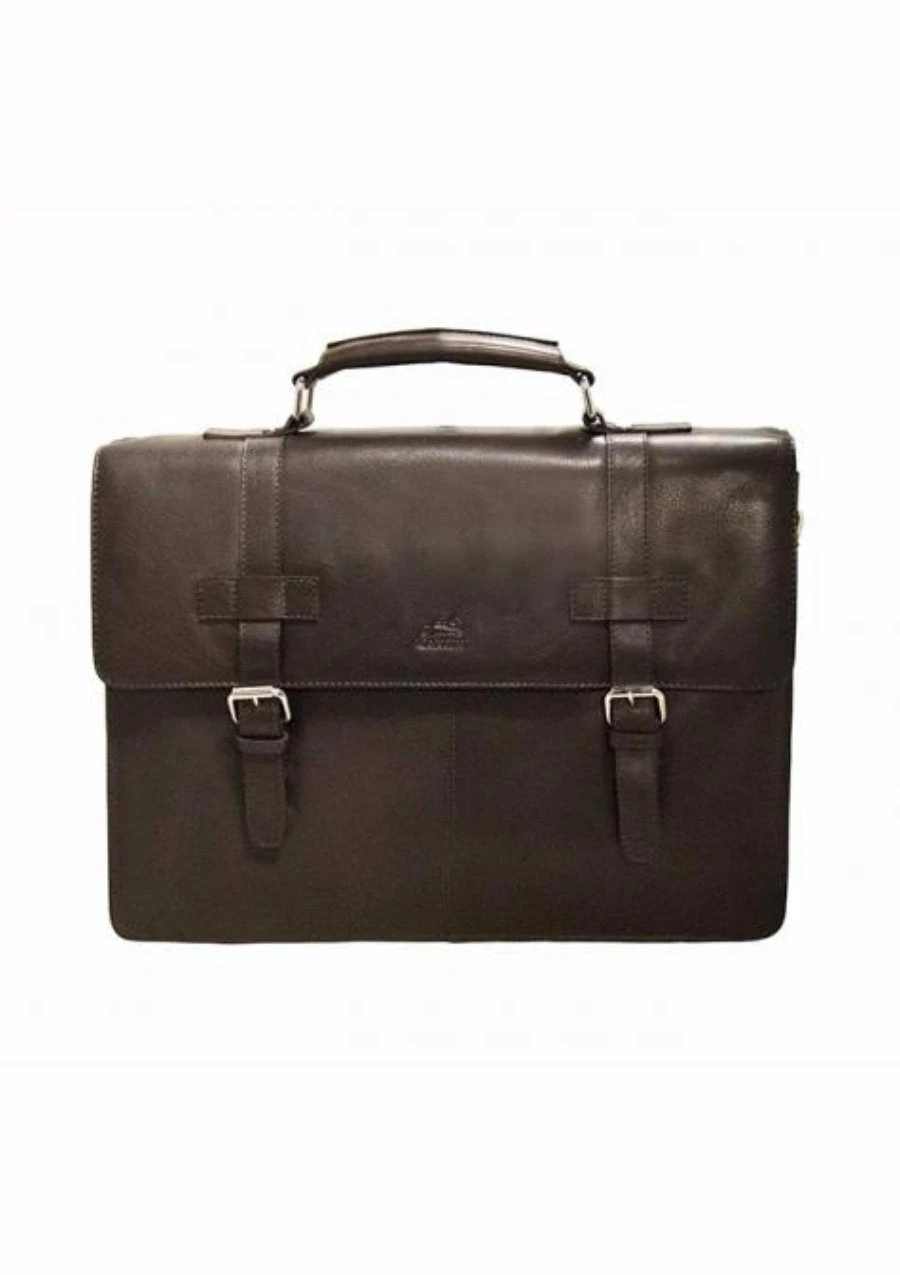 Mancini Colombian Collection Double Compartment Briefcase Brown 3 Mancini Colombian Collection Double Compartment Briefcase Brown