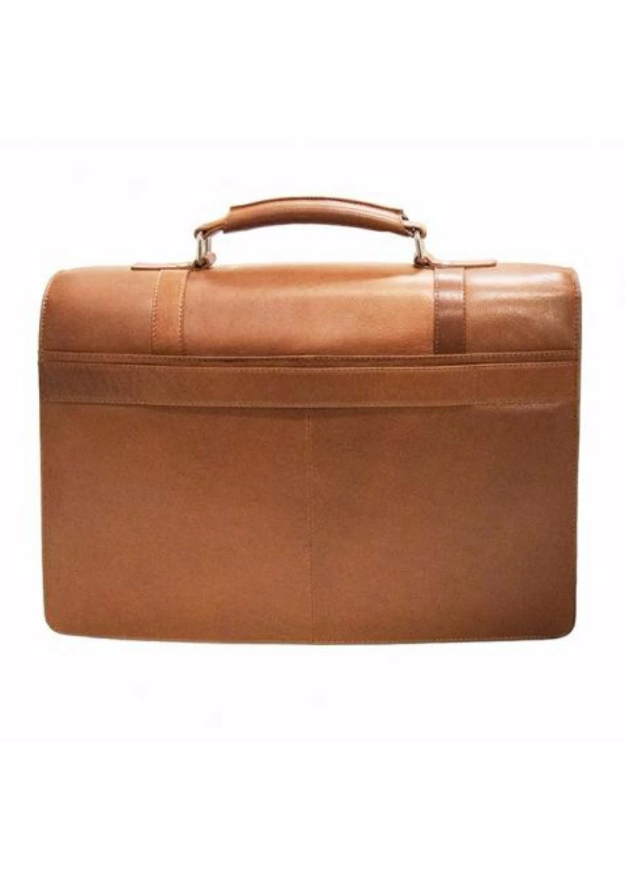 Mancini Colombian Collection Double Compartment Briefcase Brown 4 Mancini Colombian Collection Double Compartment Briefcase Brown - Image 2
