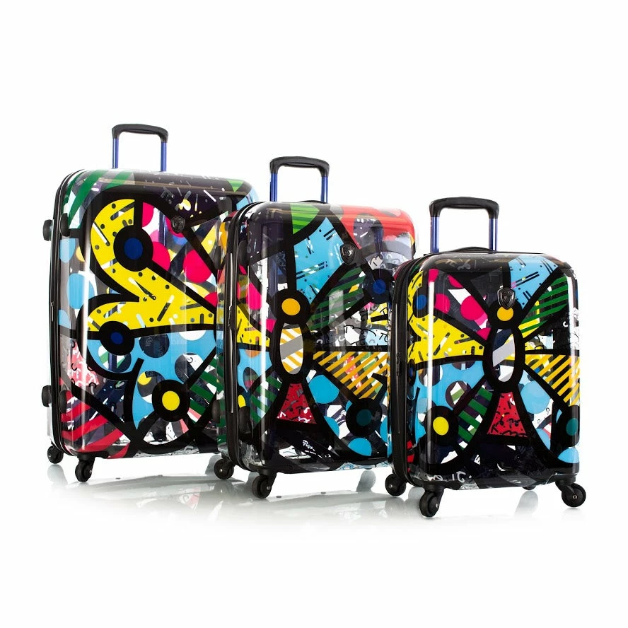Heys Britto Butterfly Transparent 3pc Spinner Luggage Set 3 Heys Britto Butterfly Transparent 3pc Spinner Luggage Set