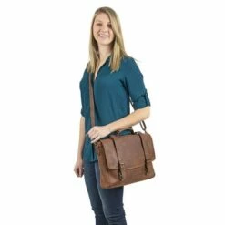 Claire Chase Messenger Bag Rustic Brown -SAMSONITE Store CC159 RUSTIC BROWN MESSEGER FEMALE MODEL STRAP 1