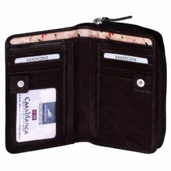 Mancini Casablanca Ladies' RFID Small Clutch Wallet -SAMSONITE Store Casablanca Ladies RFID Compact Clutch Wallet open slots