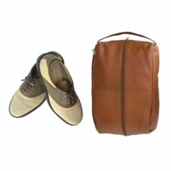 Piel Leather Deluxe Shoe Bag Assorted Colors -SAMSONITE Store DELUXE SHOE BAG saddle front