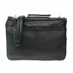 Piel Leather Double Executive Computer Bag Assorted Colors -SAMSONITE Store DOUBLE EXECUTIVE COMPUTER BAG black front