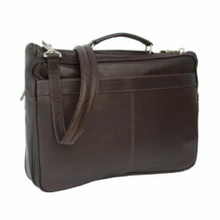 Piel Leather Double Executive Computer Bag Assorted Colors -SAMSONITE Store DOUBLE EXECUTIVE COMPUTER BAG choco side