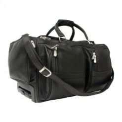 Piel Leather Duffel With Pockets On Wheels Assorted Colors 12 Piel Leather Duffel With Pockets On Wheels Assorted Colors -SAMSONITE Store DUFFEL WITH POCKETS ON WHEELS black side