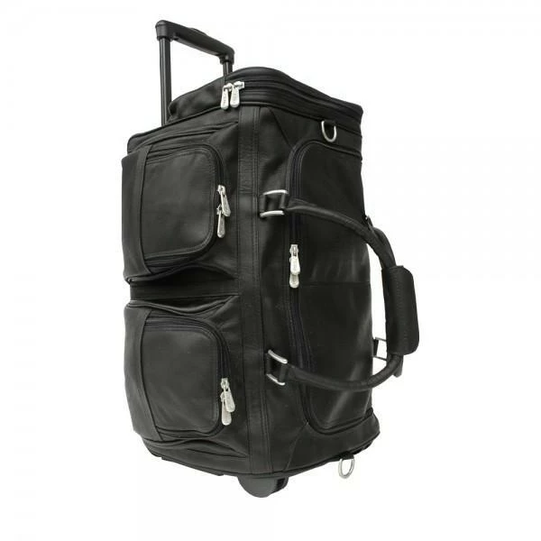 Piel Leather Duffel With Pockets On Wheels Assorted Colors 3 Piel Leather Duffel With Pockets On Wheels Assorted Colors