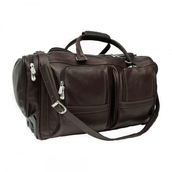 Piel Leather Duffel With Pockets On Wheels Assorted Colors 8 Piel Leather Duffel With Pockets On Wheels Assorted Colors - Image 6