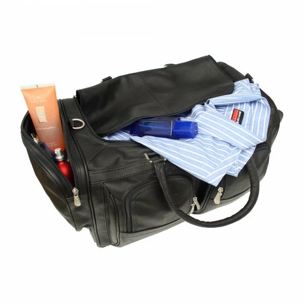 Piel Leather Duffel With Pockets On Wheels Assorted Colors 6 Piel Leather Duffel With Pockets On Wheels Assorted Colors - Image 4