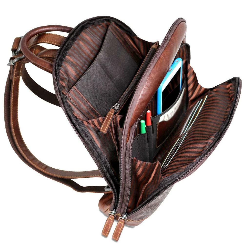 Jack Georges Voyager Floral Small Backpack Brown 4 Jack Georges Voyager Floral Small Backpack Brown - Image 2