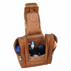 Piel Leather Hanging Travel Toiletry Kit 12 Piel Leather Hanging Travel Toiletry Kit -SAMSONITE Store HANGING TRAVEL TOILETRY KIT saddle open