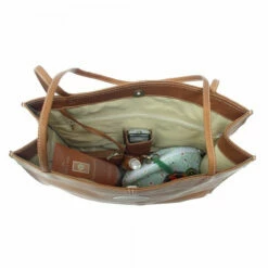 Piel Leather Medium Market Bag Assorted Colors -SAMSONITE Store MEDIUM MARKET BAG saddle open