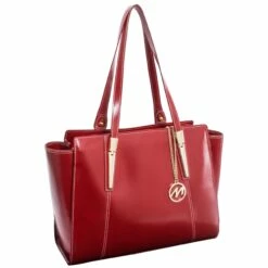 McKlein USA Aldora Leather Shoulder Tote Assorted Colors 13 McKlein USA Aldora Leather Shoulder Tote Assorted Colors -SAMSONITE Store McKlein USA Aldora Leather Shoulder Tote red
