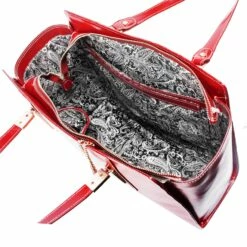 McKlein USA Aldora Leather Shoulder Tote Assorted Colors 14 McKlein USA Aldora Leather Shoulder Tote Assorted Colors -SAMSONITE Store McKlein USA Aldora Leather Shoulder Tote red open