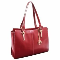McKlein USA Glenna Leather Shoulder Tote Assorted Colors -SAMSONITE Store McKlein USA Glenna Leather Shoulder Tote Red